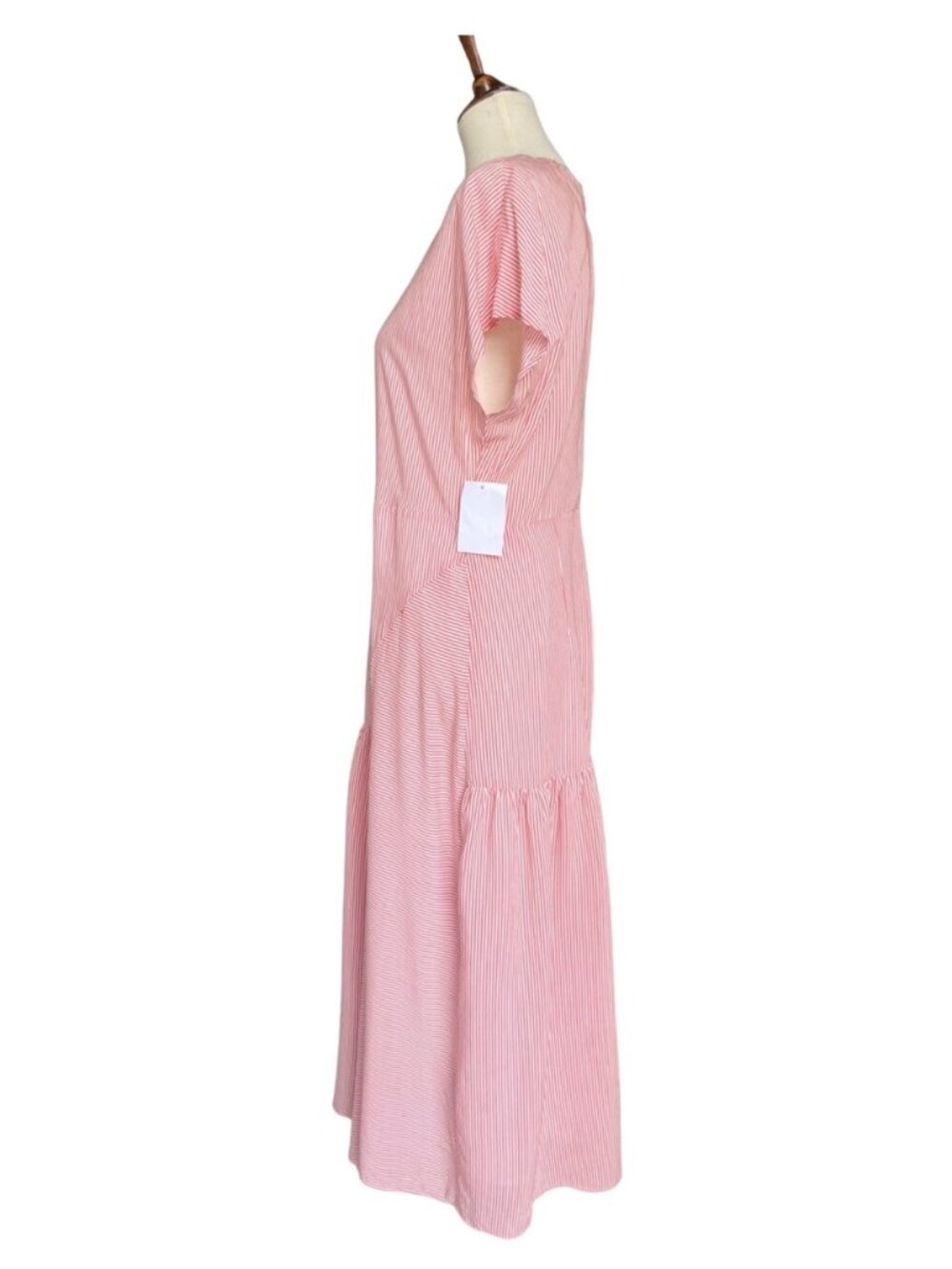 Nordstrom Signature Silk Blend Stripe Belted Dress Size 8 $279 - Picture 6 of 16